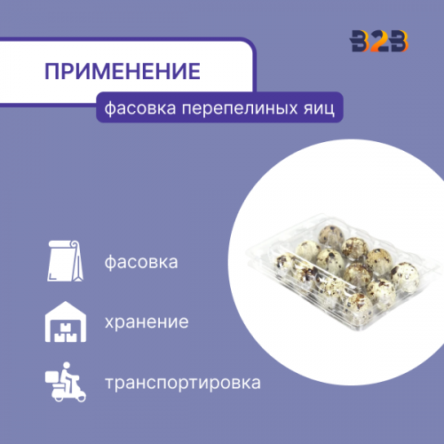 Упаковка для перепелиных яиц на 12 ячеек (пластик)