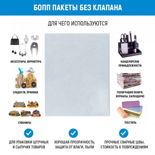 БОПП пакет без клапана 25*30 см, 25мкм