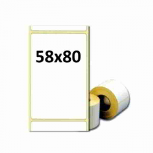 Термотрансферные этикетки 58х80 мм ПГЛ (диаметр втулки 40 мм по 350 этикеток)